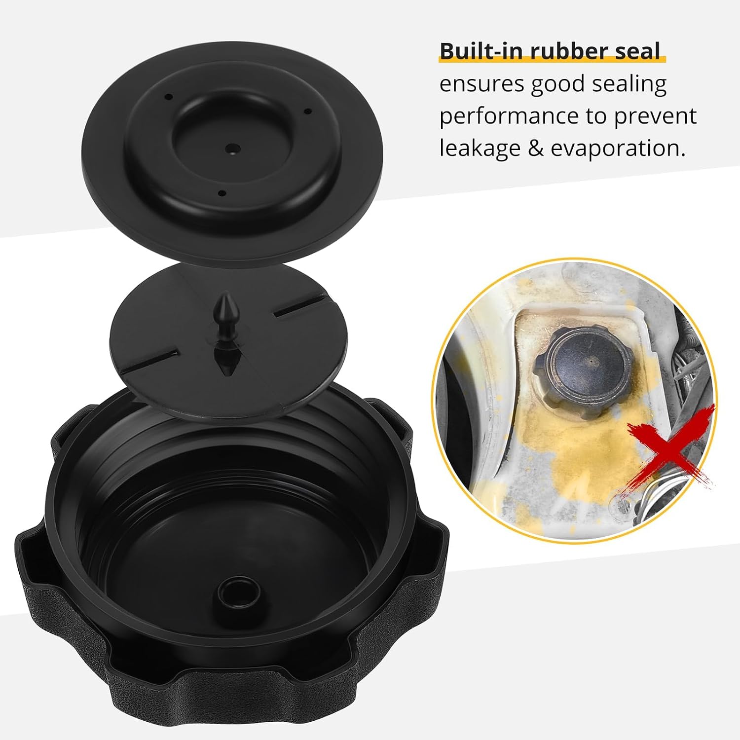 Fuel Cap 2-1/4" Gas Cap fit for Club Car Carryall-294 XRT1500 for Ariens Mini-Zoom Sport-Zoom EZR HVZ for John Deere STX SRX for MT-D Riders 01538400 125-384 1015188 1027516-01