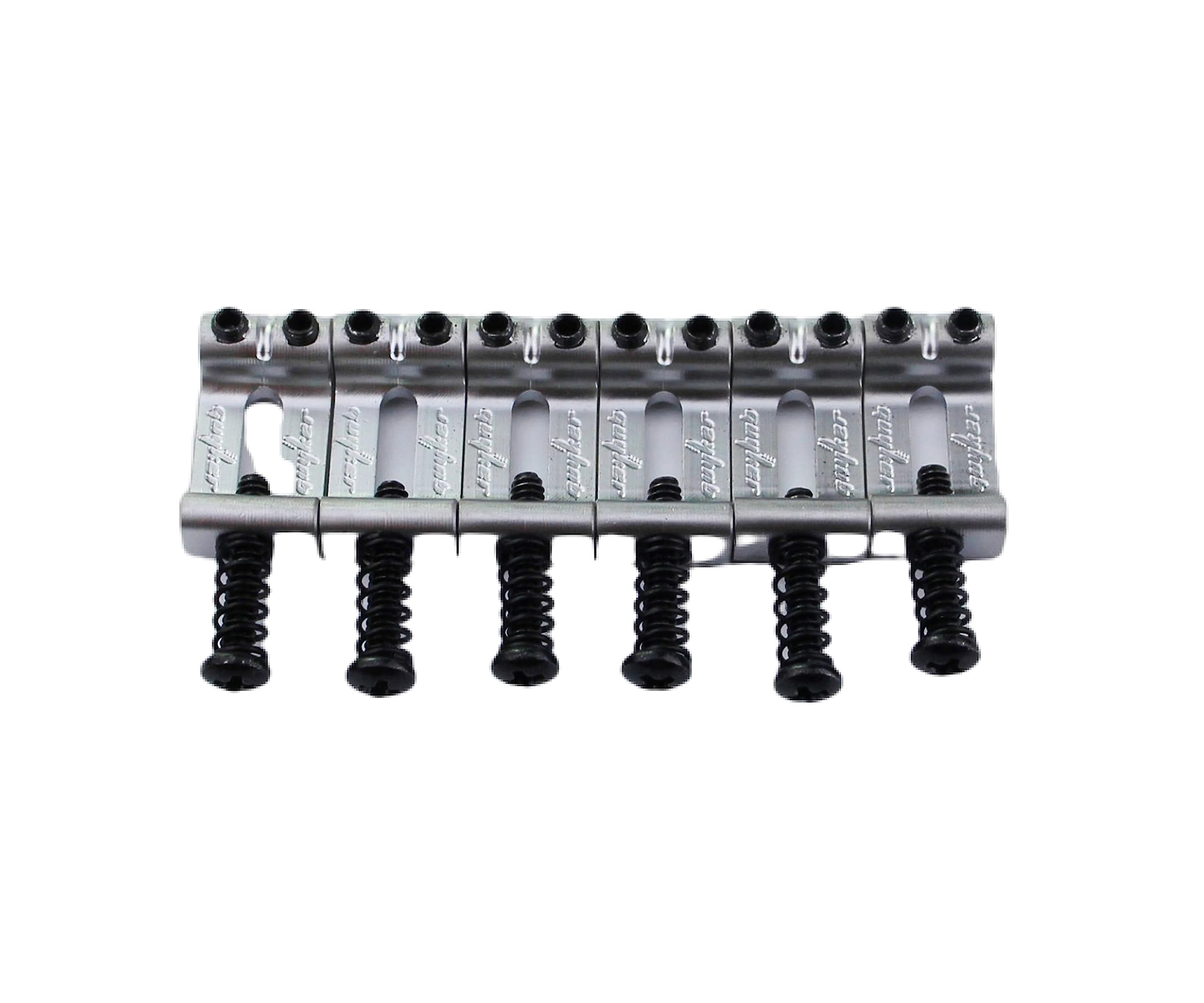 Guyker 10.5mm Tremolo Bridge Bent Brass Saddles, Bridge Saddles Tremolo System Replacement Part Compatible with Strat ST Tele TL Electric Guitar(Set of 6, chrome)