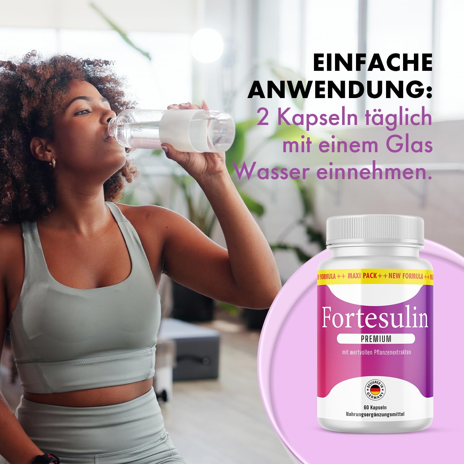 Fortesulin Premium Kapseln | für dein Wohlbefinden | einfache Anwendung | Inhalt 60 Kapseln