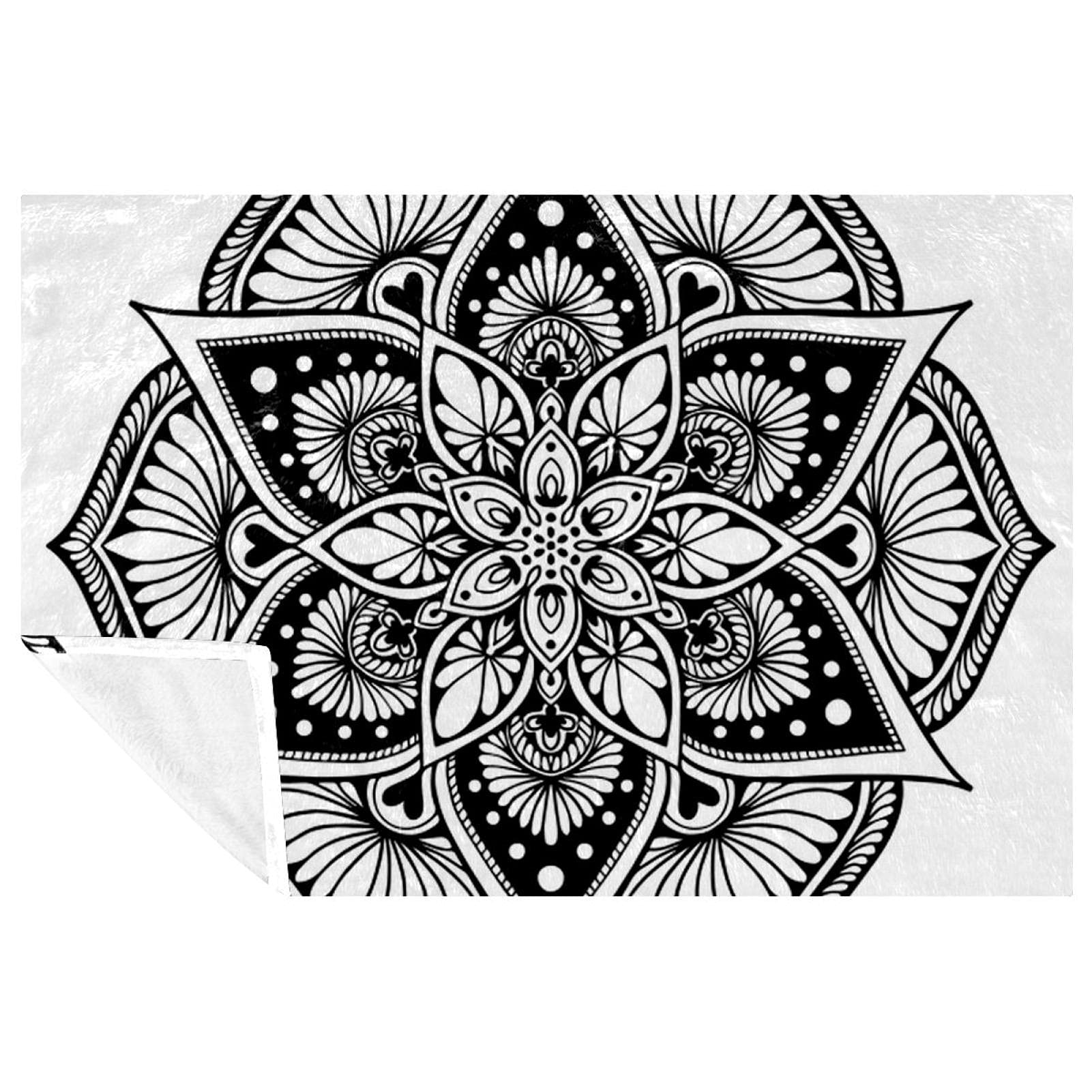 Bestideas Multicoloured Mandalas Coloring Prints Soft Warm Cozy Blanket Throw For Bed Couch Sofa Picnic Camping Beach, 150 * 200Cm