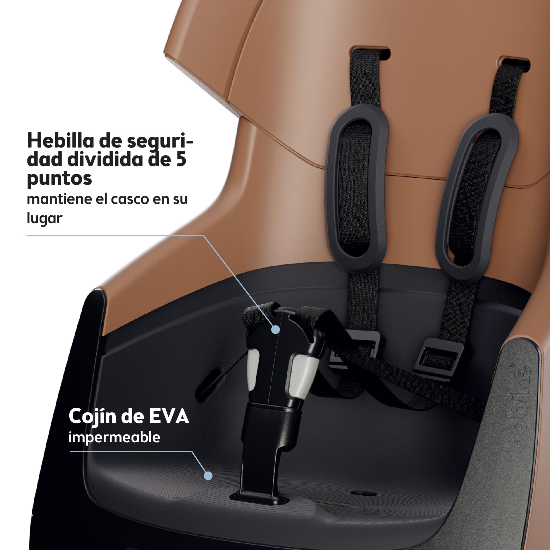 Silla Bicicleta Reclinable Trasera Bobike Exclusive Evolve Maxi con diseño Envolvente, suspensión integrada y arnés 5 Puntos para niños (hasta 22 kg y 110 cm)