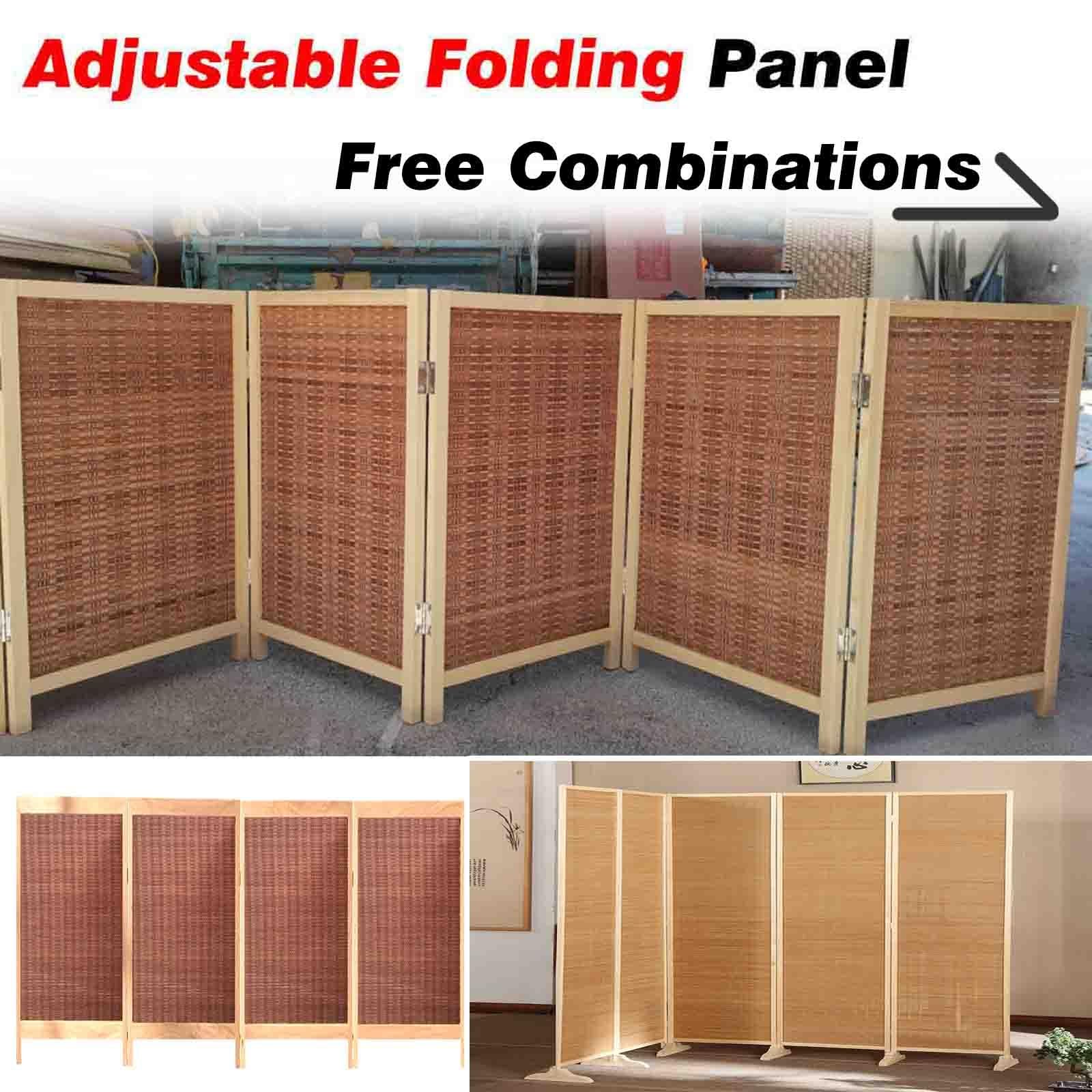 Cloison de séparation japonaise pliable à 5 panneaux, 150 cm de haut, en bois, pour bureau, maison, couloir, entrée