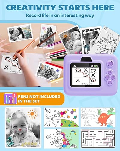 Miniatura 4 de Papel térmico 10 rollos de papel para cámara de impresión instantánea para niños, papel de repuesto portátil de impresión HD