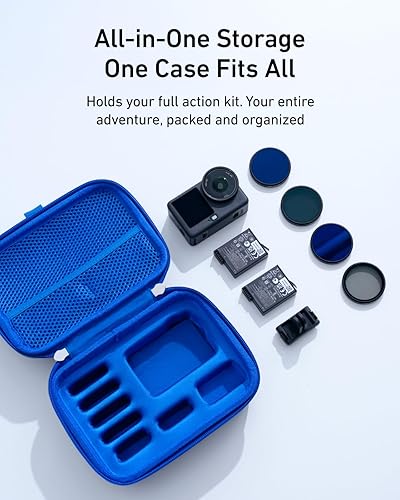 Miniatura 3 de TELESIN DisAdv - Funda de transporte para DJI Osmo Action 65 Pro y accesorios oficiales, bolsa de transporte dura impermeable para baterías de