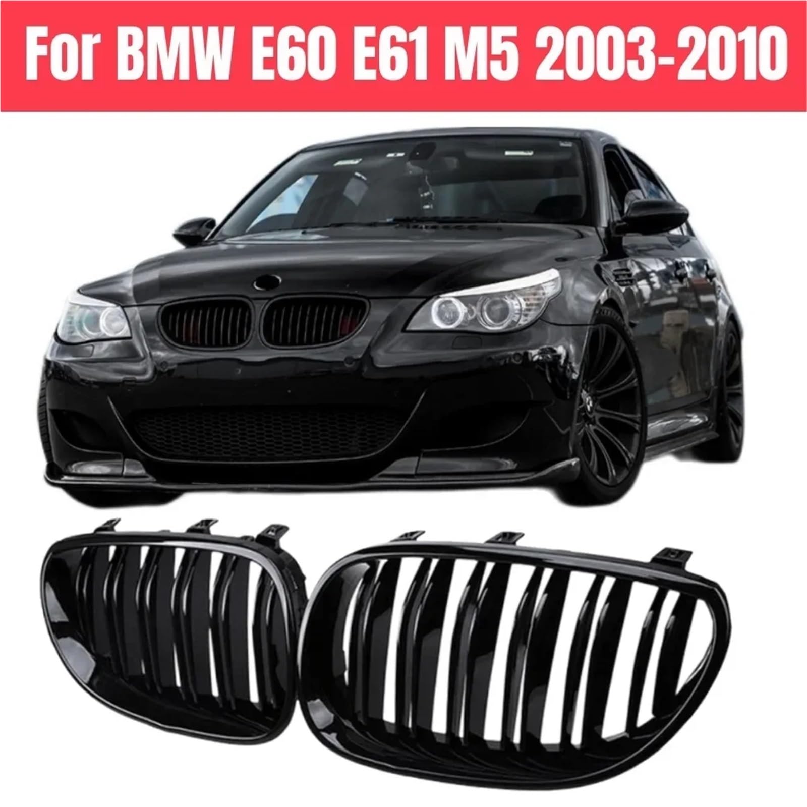 Grill Przedni Nerka Sportowe Grille Maska Pasuje Do BMW E60 E61 Seria 5 M5 525I 525Xi 528I 528Xi 530I 530Xi 2003-2009 grill chłodnicy
