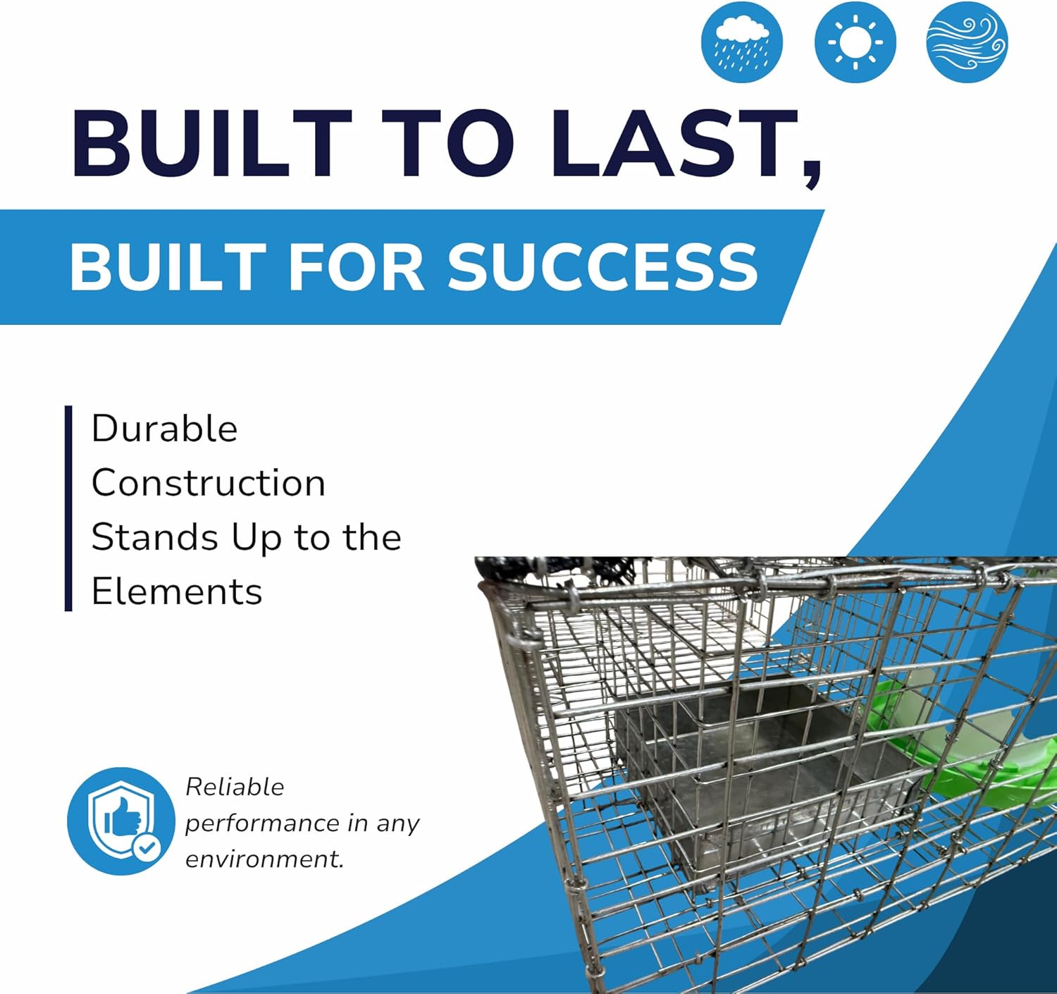 Bird Barrier Humane & Durable Pigeon Trap | Secures Up to 12 Pigeons | 3 One-Way Doors with Guards | Easy Transport & Setup | 35x16x8 with Center Access | Lightweight 10 lbs Bird Management