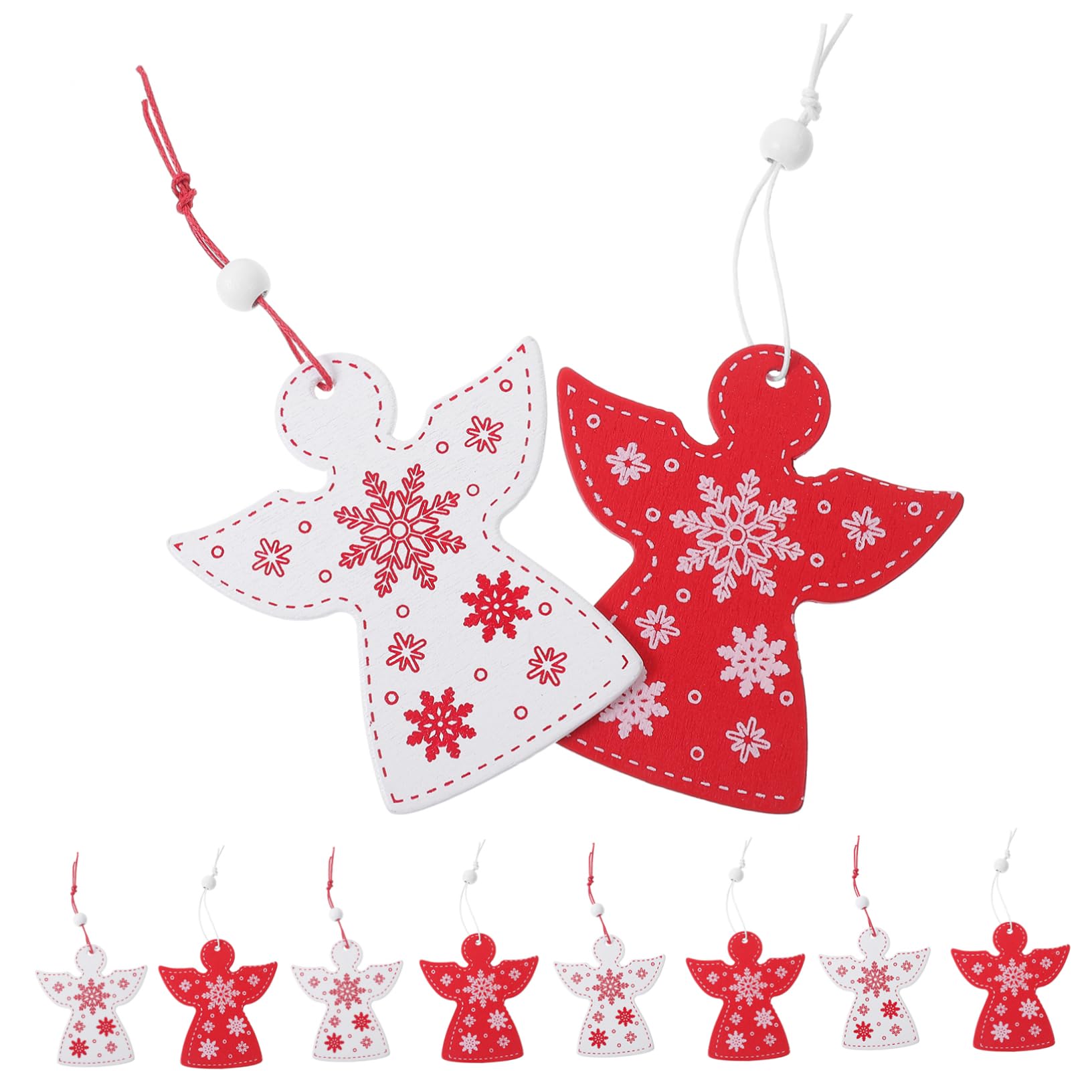 100piezas Adornos Colgantes De Ángel para Decoración De Árbol De Navidad De Rojos y Decoraciones Festivas para Hogar y Fiestas
