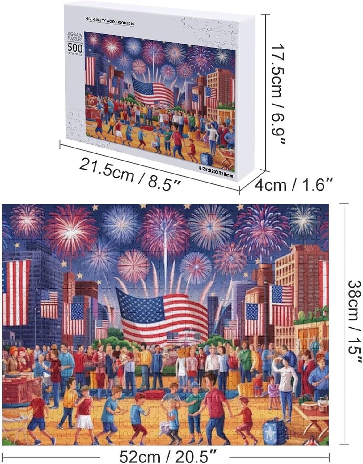 Independence Day Jigsaw Puzzle 500 Pieces - Perfect for Family Bonding, Adults &, Unique Precision Fit