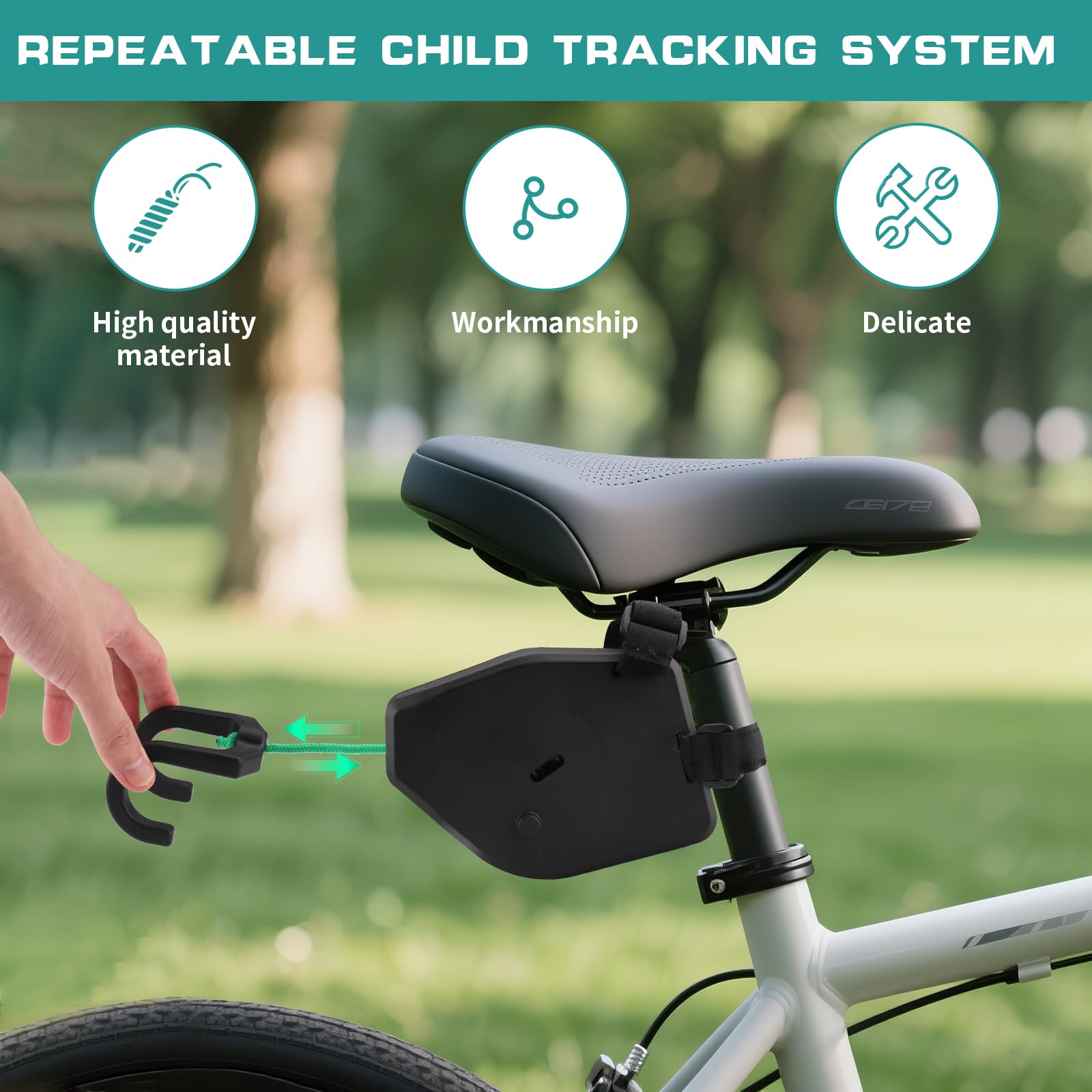 Cuerda de Remolque para Bicicleta Infantil, 2,5 M Retráctil Sistema Remolque Bici Capacidad de Carga de 500 Libras para MTB Niños, Bicicleta de Montaña