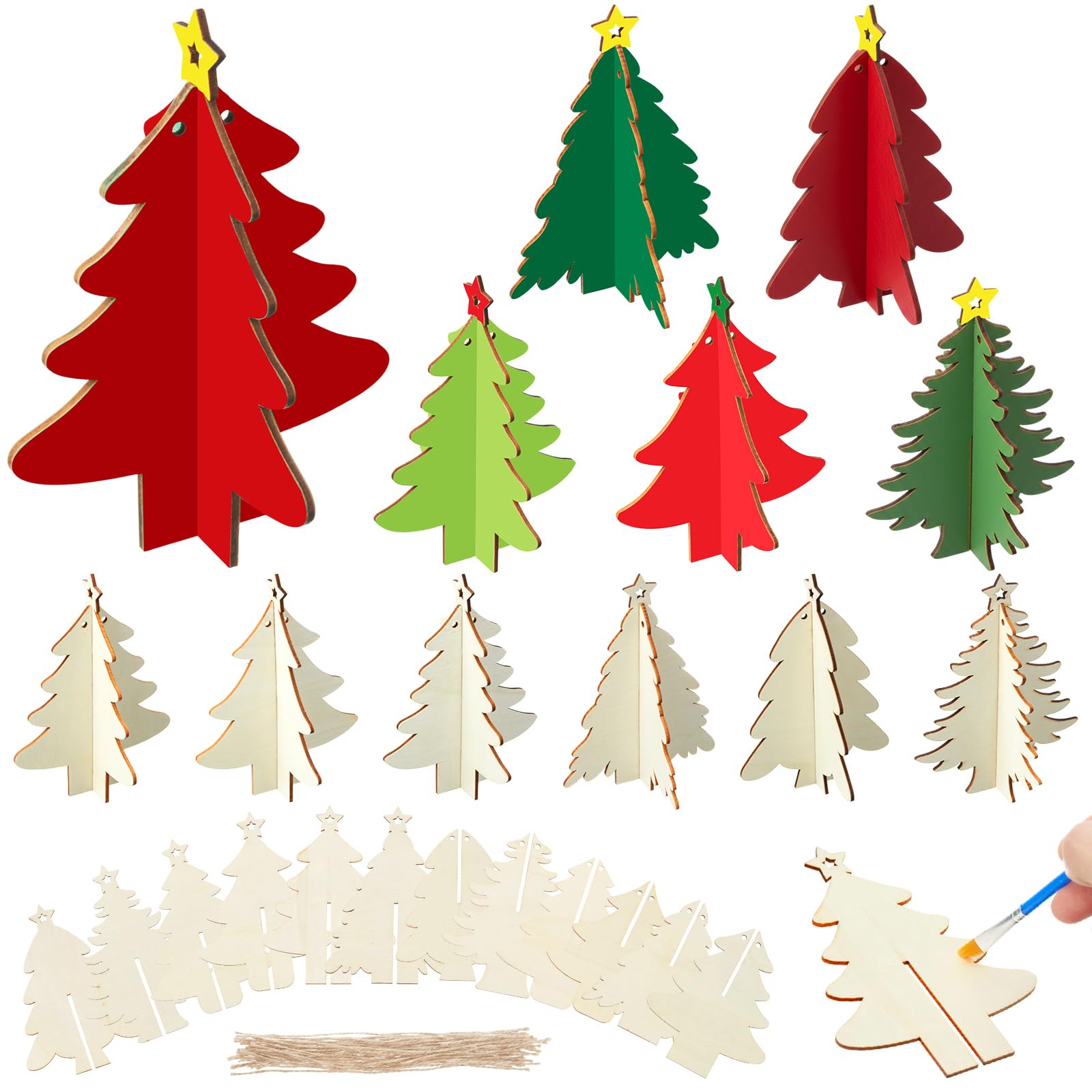 Árbol de Navidad 3D personalizable en madera para adornos navideños creativos