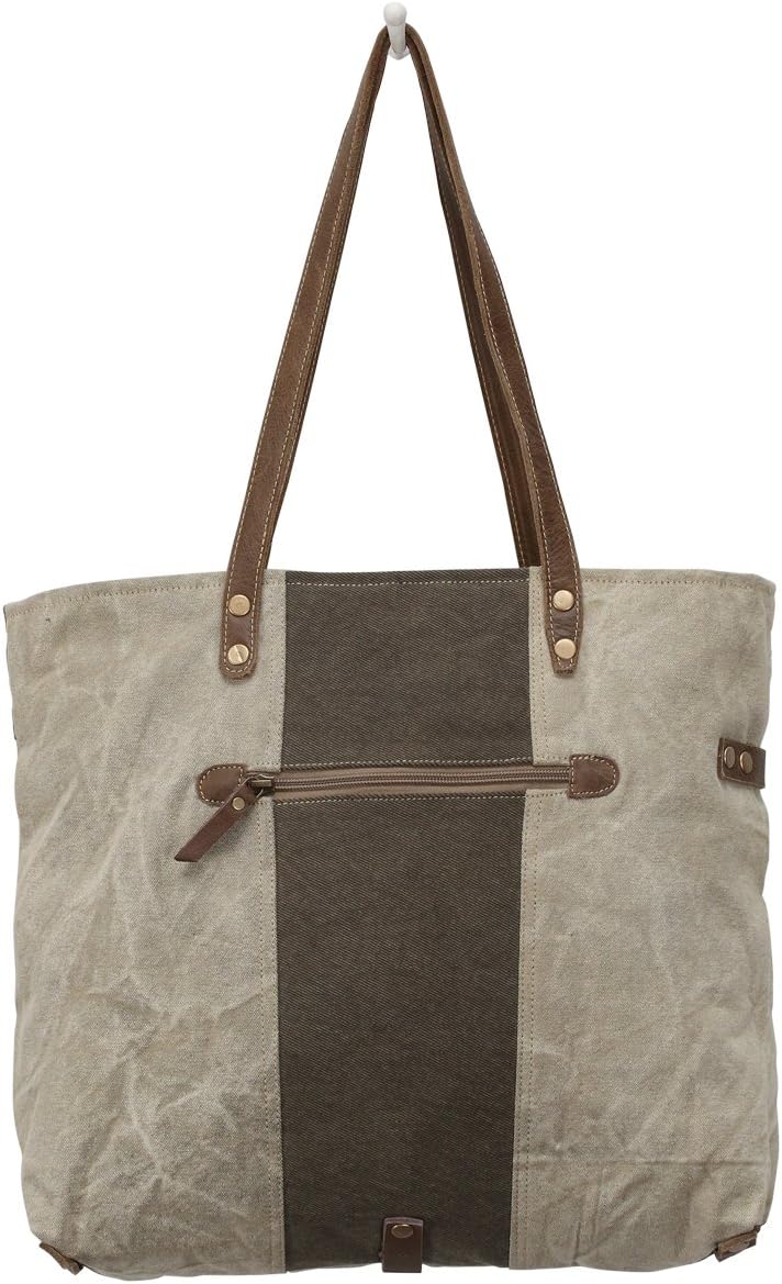 Myra Bag Canvas Vintage Bag - Canvas Purses for Women with Fabric Body and Leather Detailing, Military Aesthetic Handbags