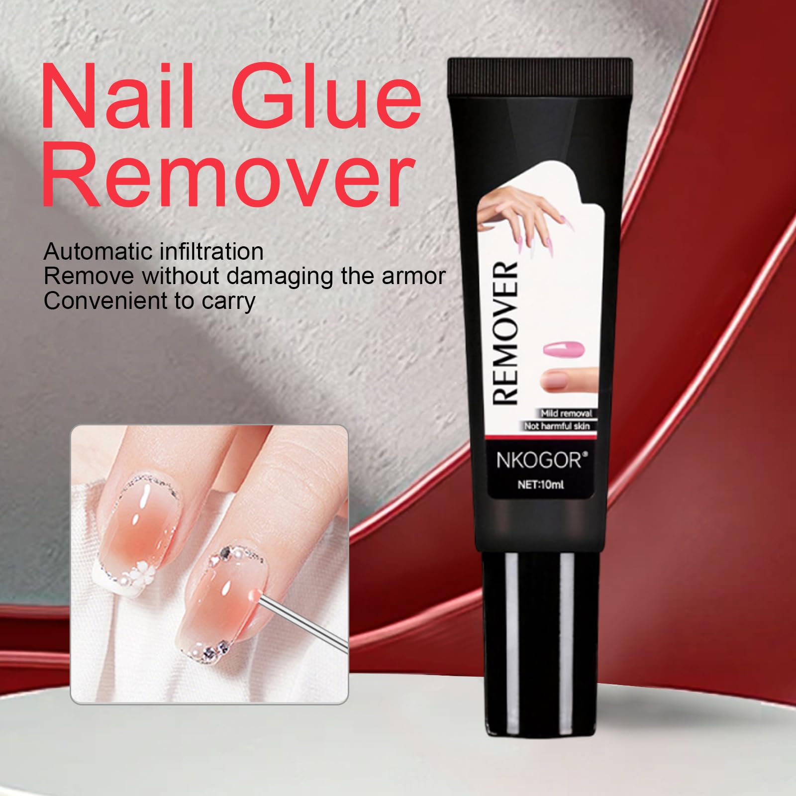 Colla e Solvente Unghie Finte, Colla e Rimozione per Unghie Press-on, Extra Forte Colla Gel, Rimuovi Colla Unghie Finte, Lampada UV Non Necessaria, Asciugatura Rapida, Kit Di Lunga Durata (3)