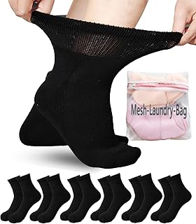Women's Diabetic Ankle Socks for Swollen Feet, Edema, Neuropathy, Bariatric Non Binding Super Wide