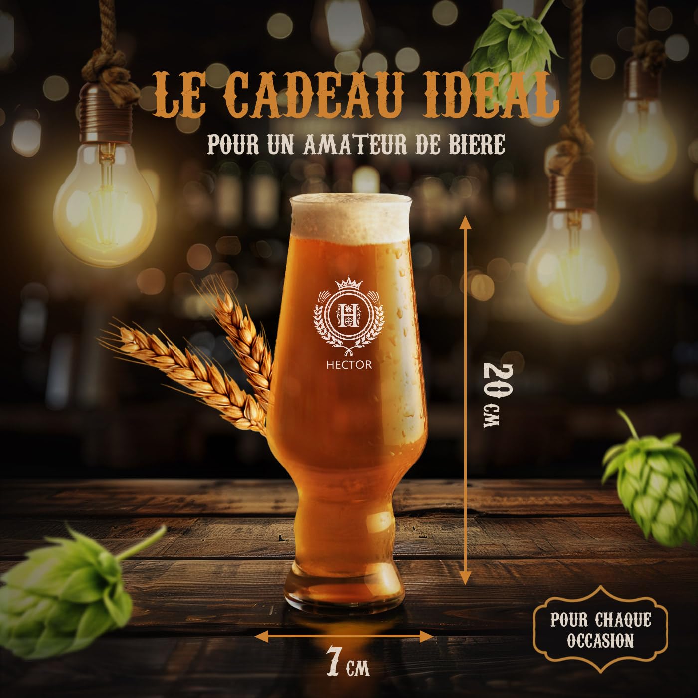 Maverton Ensemble de Chopes à Bière Personnalisées de 0,4l | 400ml, Verres de haute qualité avec gravure pour homme, Cadeau pour tous les amateurs de bière, Monde
