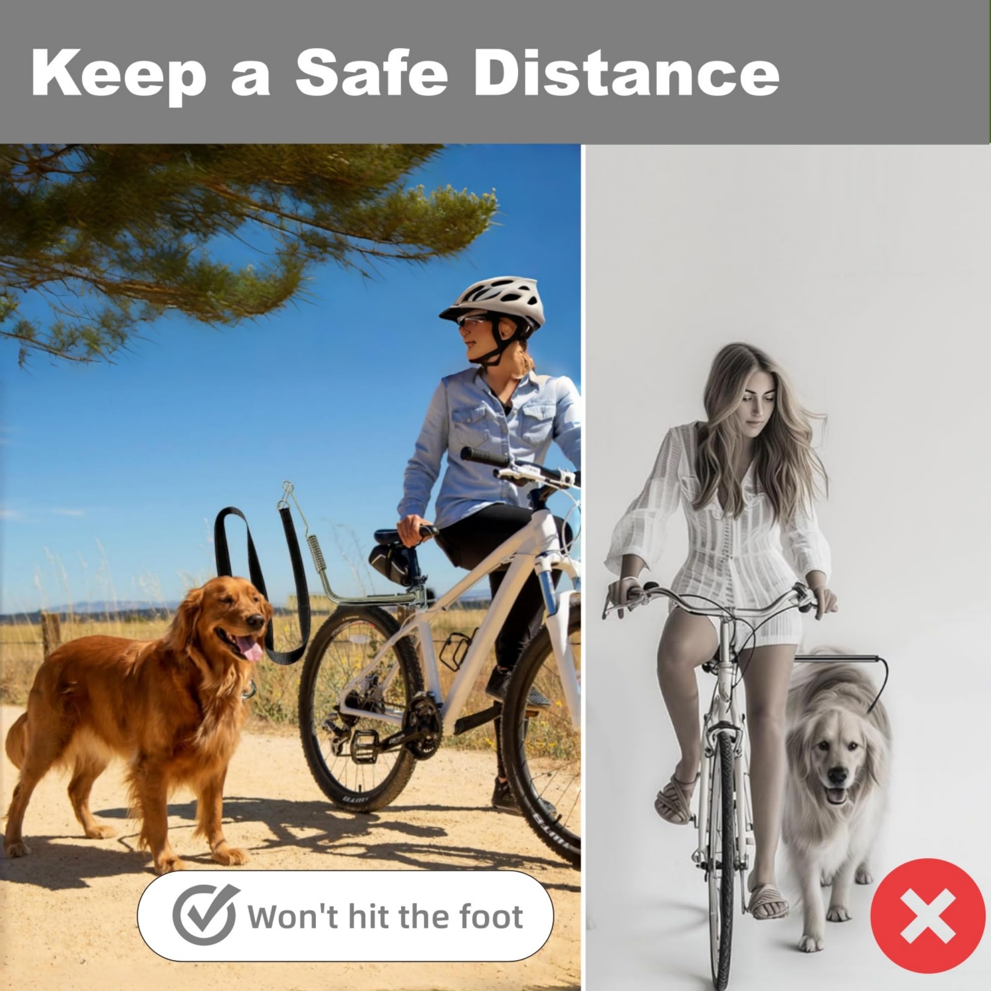 Correa para Bicicleta de Perro con amortiguación, Correa Manos Libres para Bicicleta, Correa Ajustable para Perro para Correr, Ciclismo, Paseo, Entrenamiento y Exterior