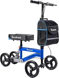 Economy Knee Scooter, Steerable Knee Walker, Foldable Knee Scooters for Foot Injuries Adult Best Crutches Alternative (Blue)