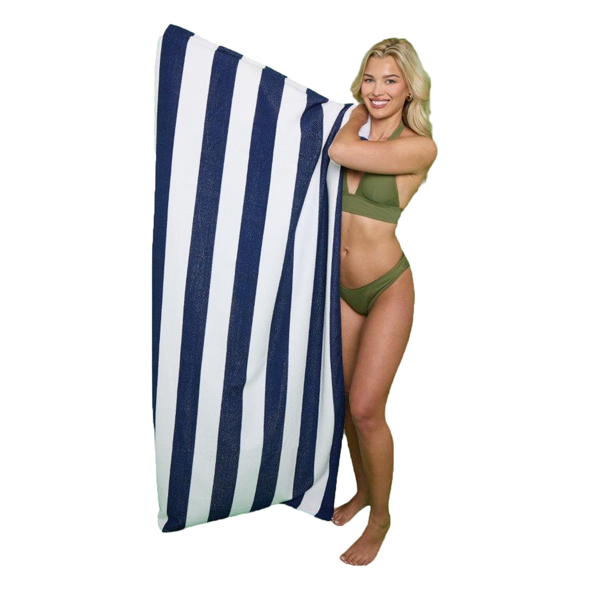 Lions Beach Towel - 100% Polyester - Sand Free Cabana Stripe Beach Towels for adults 100x200cm - Extra Large Microfibre Pool Towels, Quick Dry Lightweight, Ideal for Swimming
