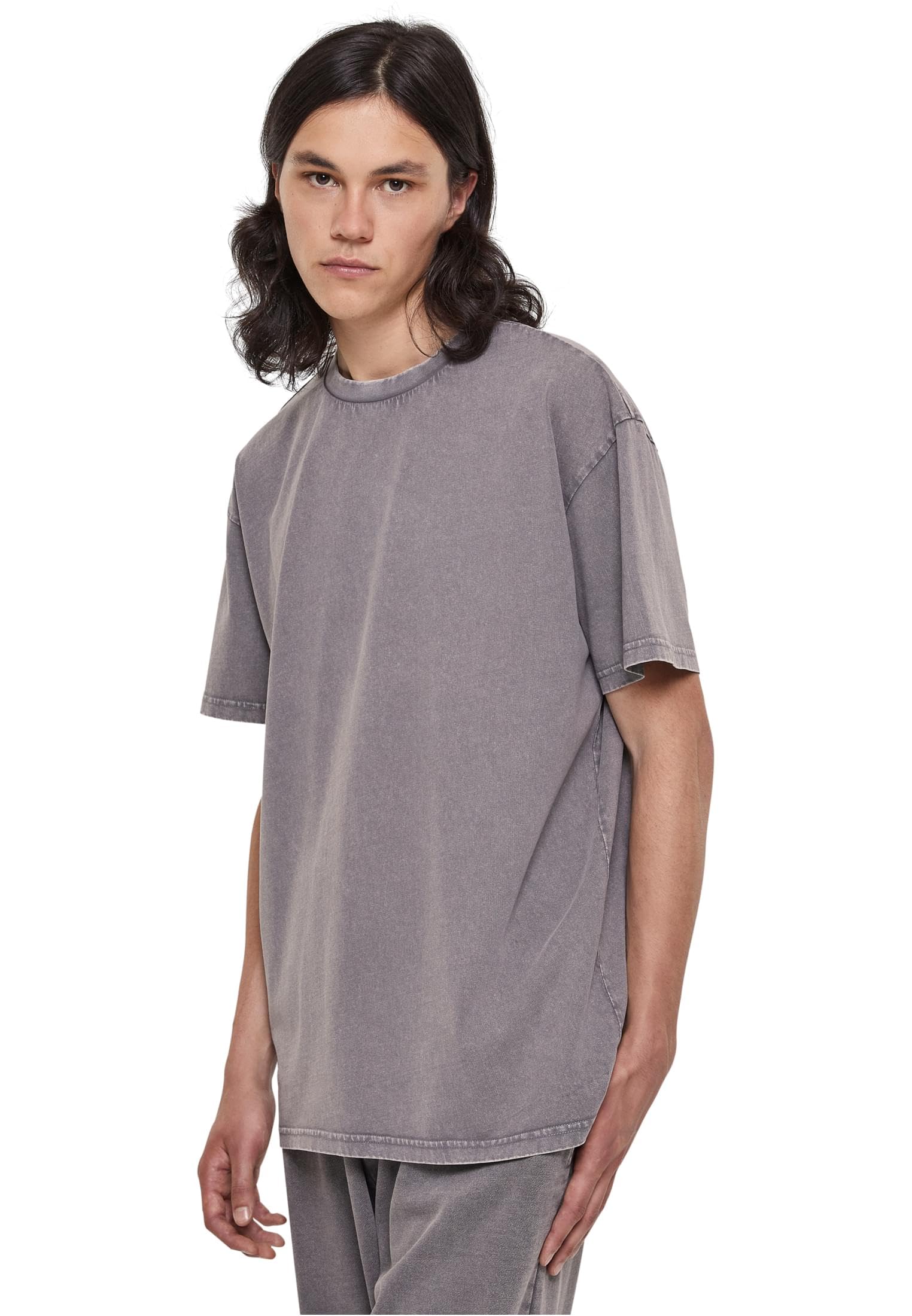 Urban Classics Men's Heavy Oversized Acid Wash Tee Oversized T-Shirt for Men Available in Many Sizes S - 5XL, Asphalt, S