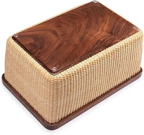 Miniatura 2 de Teng Tian Nantucket cesta de ratán y madera maciza decoraciones para el hogar para sala de estar moderna cesta de almacenamiento cuadrada caja de
