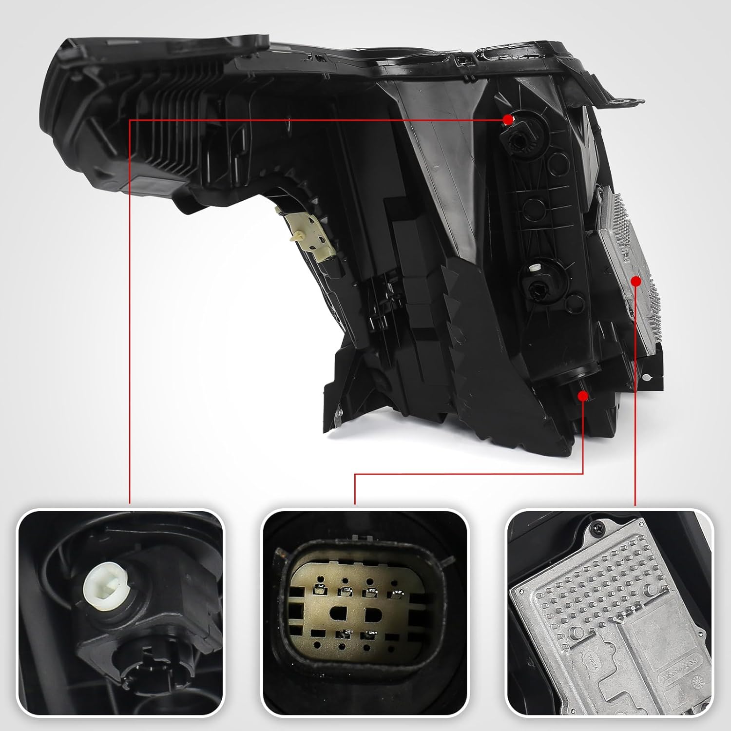 Huray Full LED Headlight Assembly for Cadillac Escalade/ESV 2015-2020 OE Projector Headlamp Replacemnet for 84216044 GM2502457 Left Driver Side (LH)