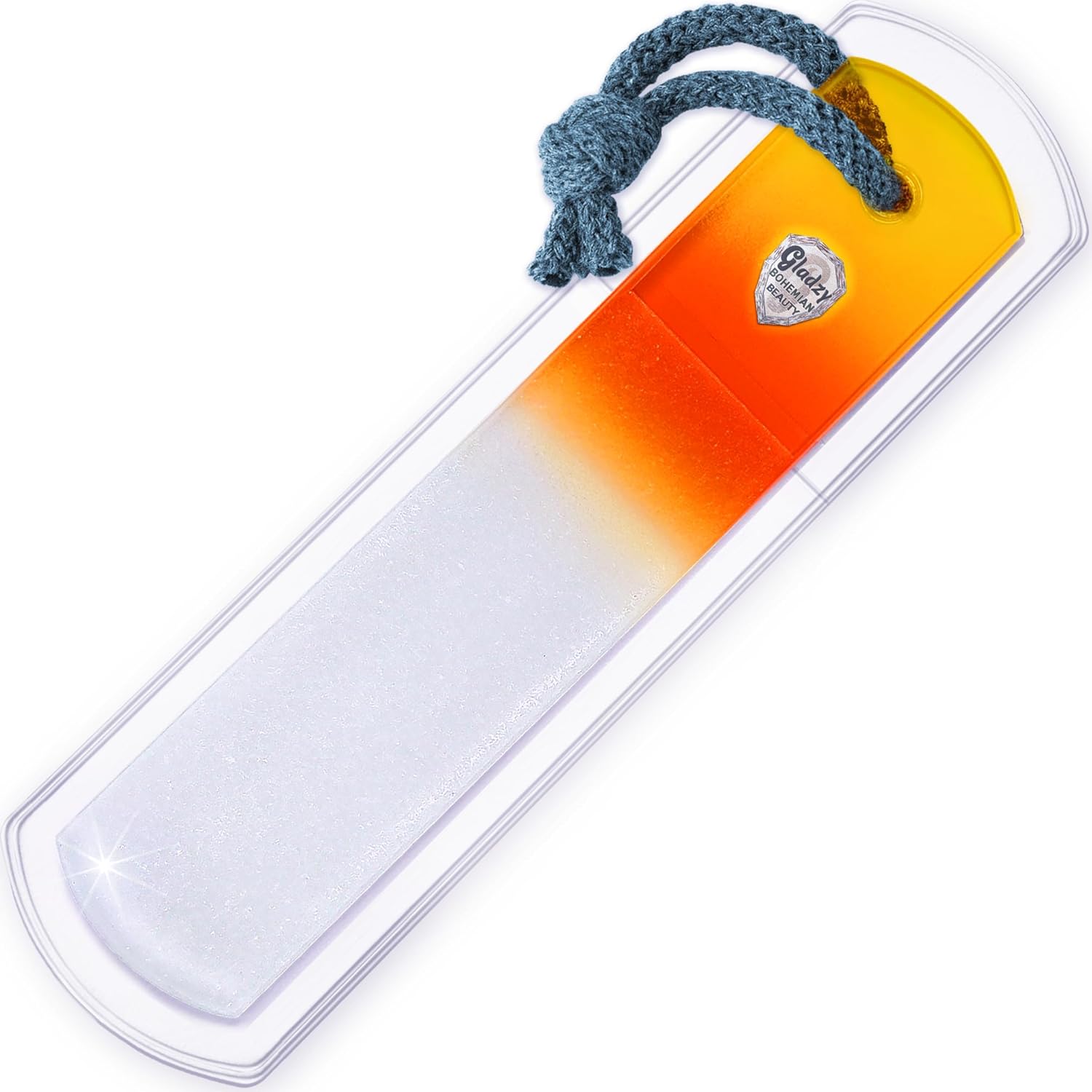 Genuine Czech Glass Foot File – Two-Sided Different Grit Surface, Gentle Callus Remover, Pedicure & Spa Rough Skin Scrubber, Professional Toenail and Heels Care, EU Quality, Large Size