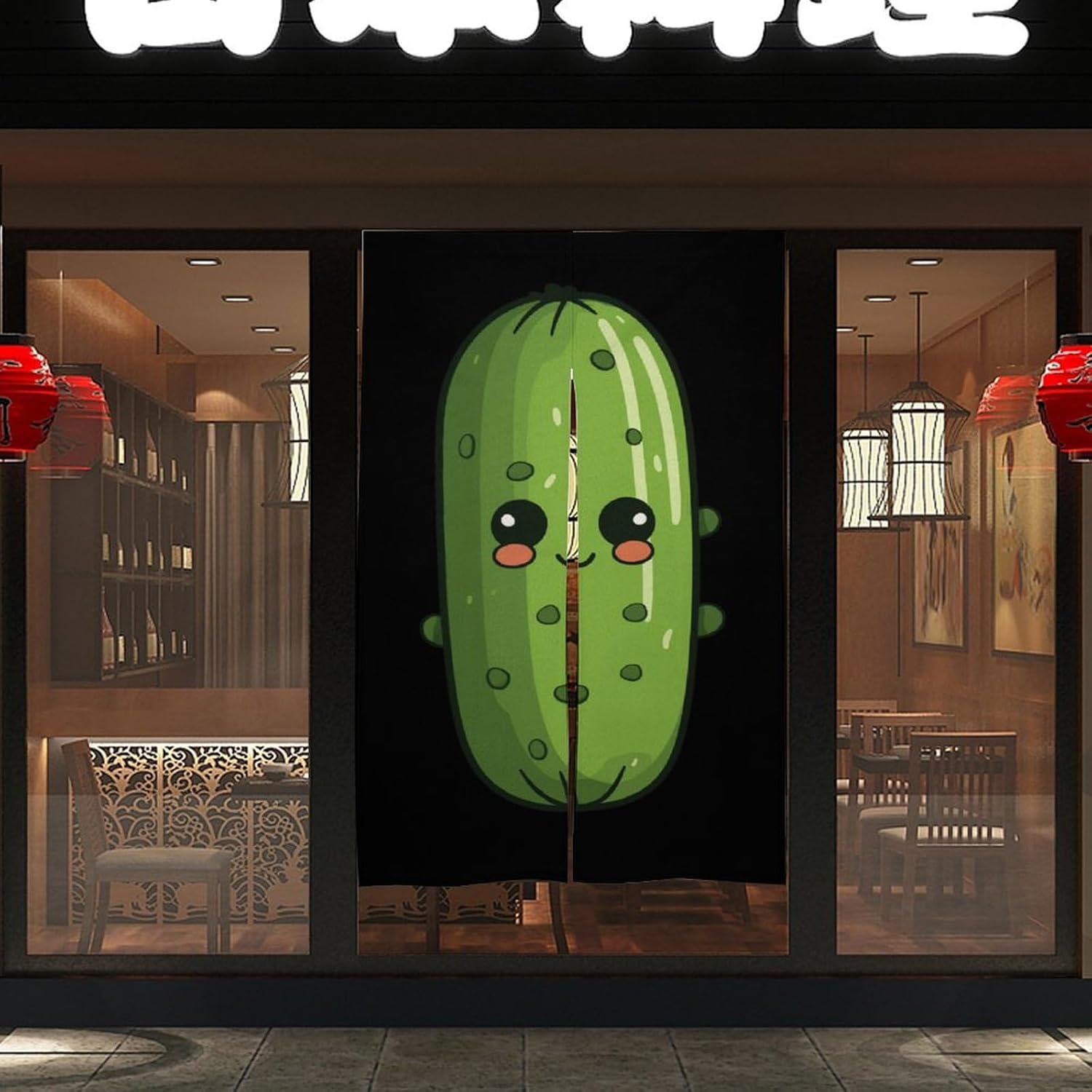 Pickle Cucumbers Door Curtain Blackout Door Cover Curtains Door Screen for Home Accessories