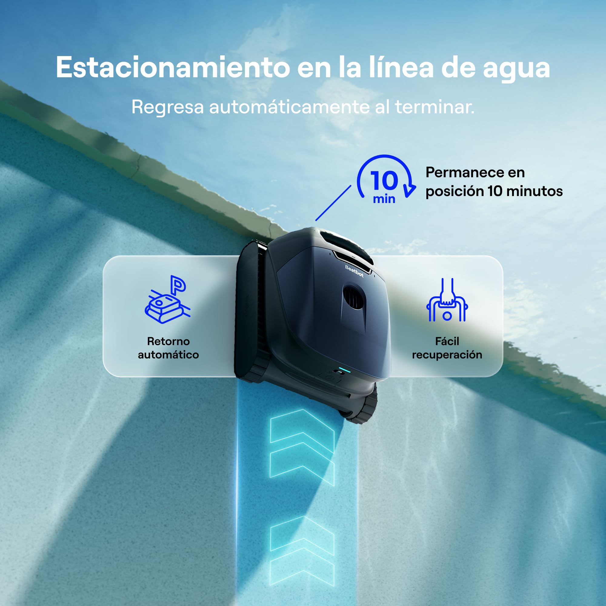 (2026 Nuevo) Beatbot Sora 10 Robot Piscina limpiafondos y Paredes, Plataformas y línea de flotación, 25700 LPH, Estacionamiento línea flotación, 5l residuos,Controllo App,Piscinas enterradas/elevadas — view 6