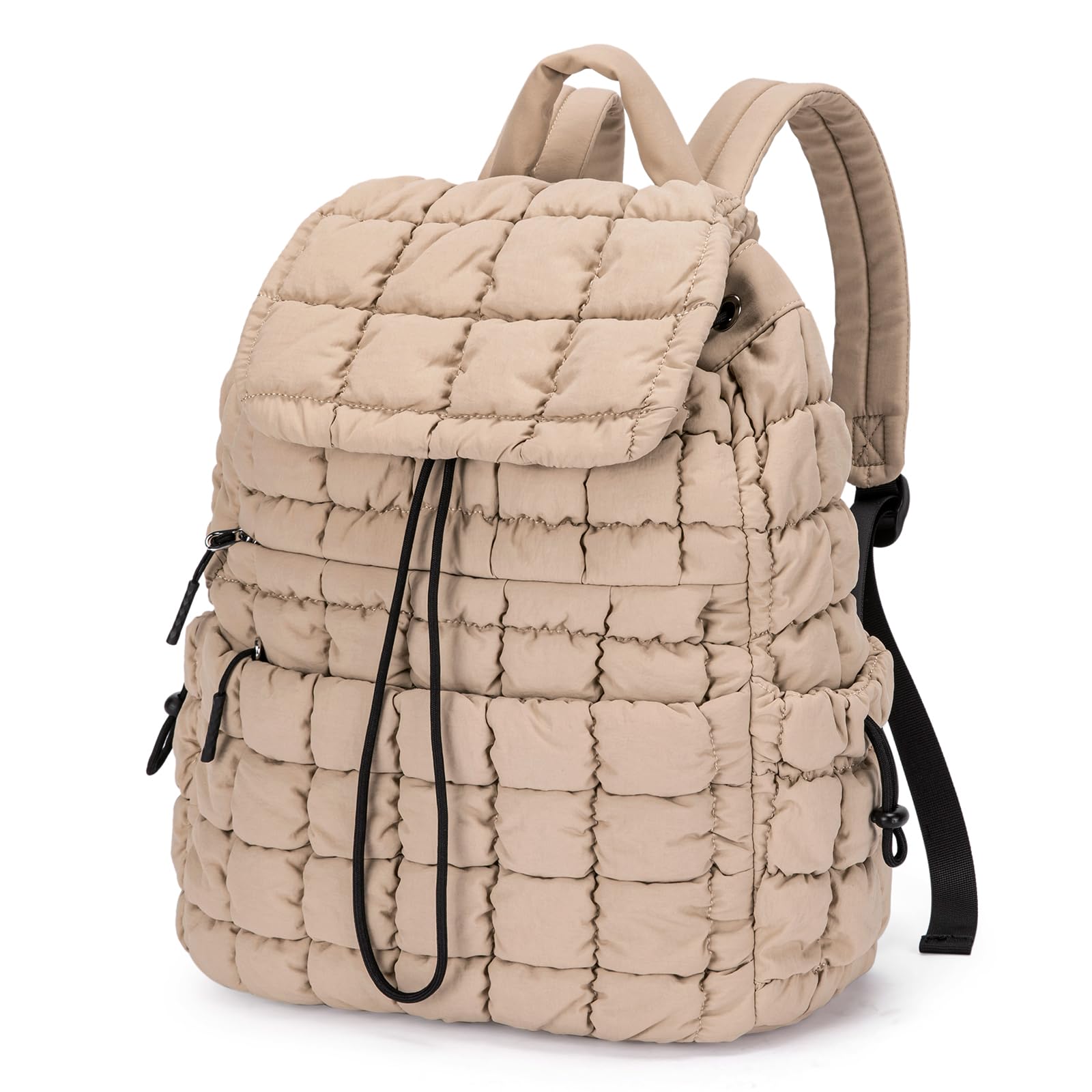 Puffy Quilted Backpack Purse for Women, Casual Lightweight Daypack for Women Travel