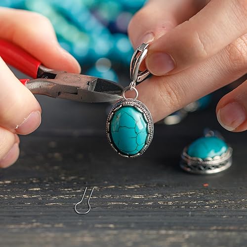 Miniatura 5 de XunYee 200 anillos de alambre de nicrom en forma de R de alta temperatura, aguja ardiente colgante con caja de almacenamiento de plástico, ganchos