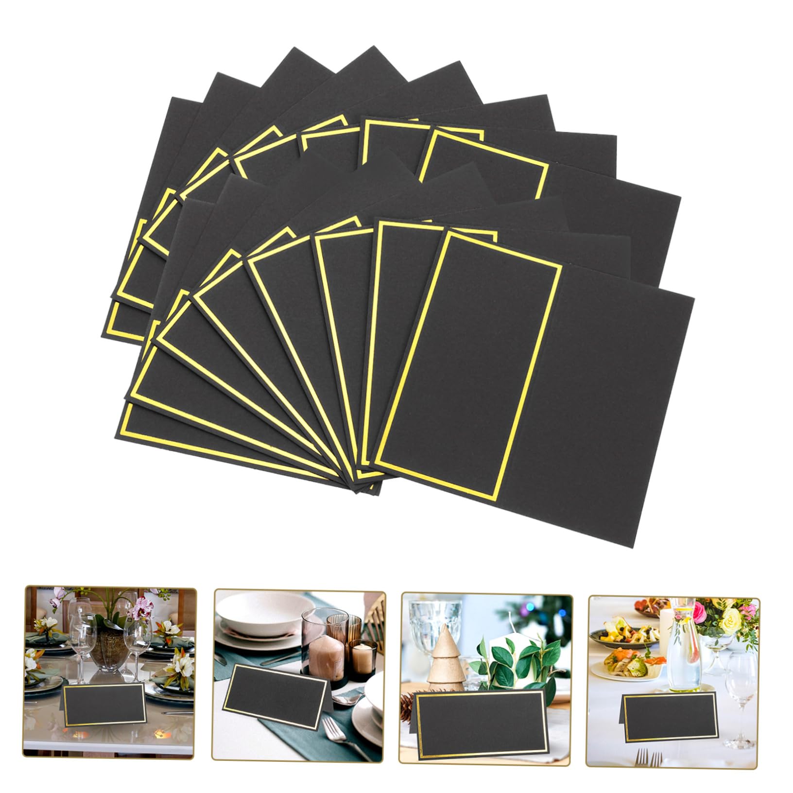 NUOBESTY 3 Sets Tischplatzhalter Blankokarten Hochzeitsschildhalter Dekorative Tischkarten Restaurant Bankett Hochzeitsfeier 50 Stück * 3