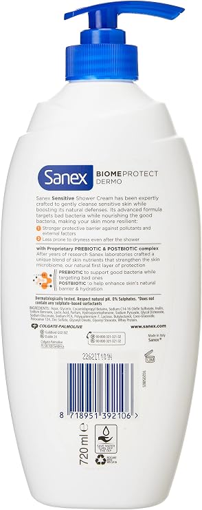 Sanex Shower Gel Dermo Sensitive MB 720ml, white
