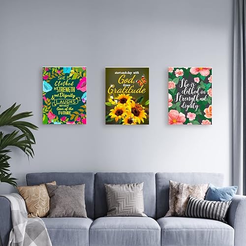 Miniatura 6 de LISTNGBO Lienzo decorativo para pared con versículo bíblico, decoración de pared cristiana con versículo bíblico para decoración de pared para el