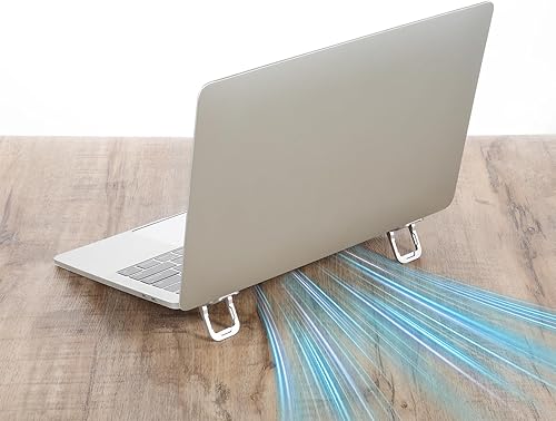 Miniatura 7 de 2 Pcs Laptop Legs Zinc Alloy Mini Foldable Laptop Stand Self-Adhesive Laptops Stands with 2 Adjustable Angles Invisible Computer Keyboard Stand