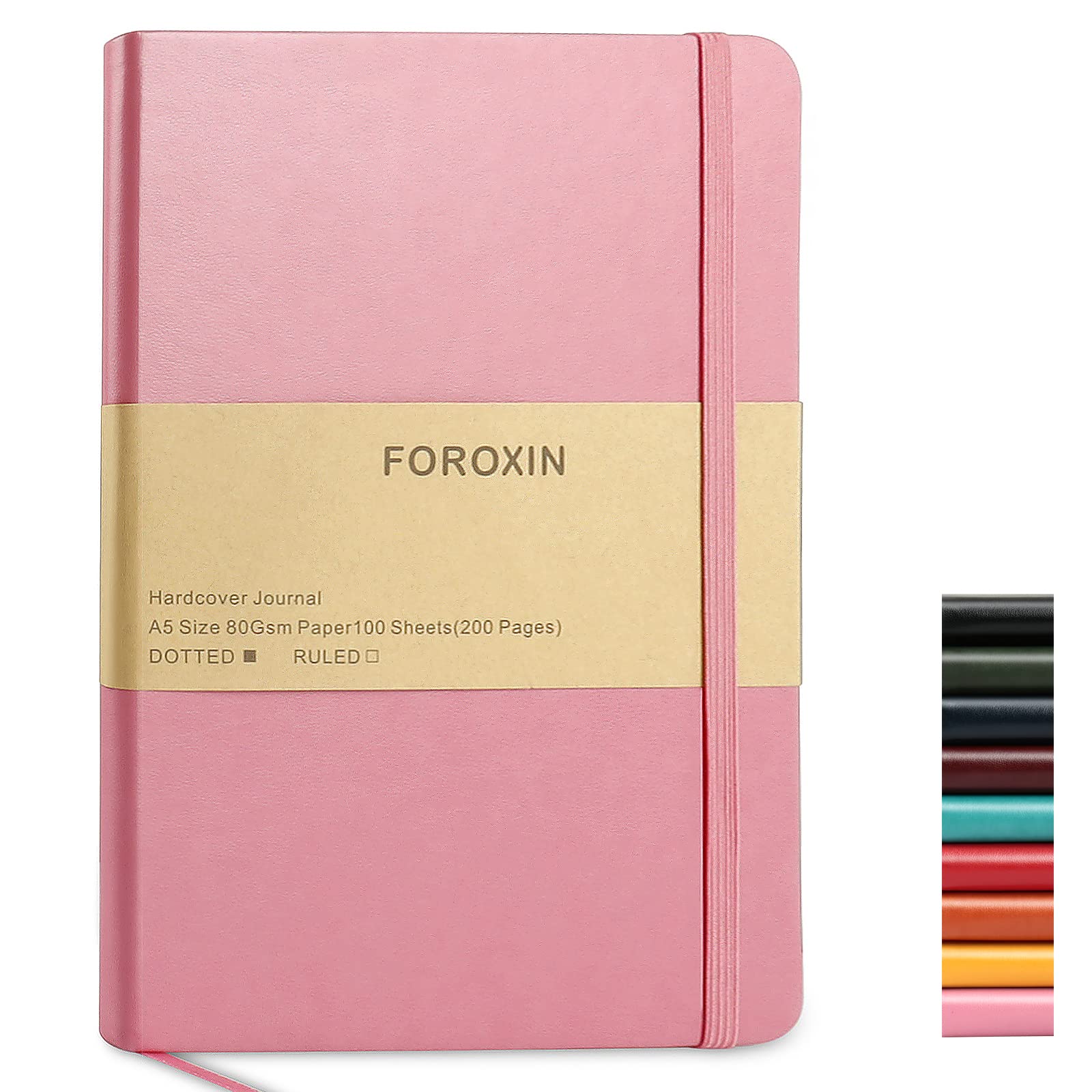 Cuaderno A5 de puntos rosa que evita el traspaso de tinta en notas