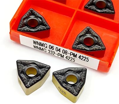 WNMG 080408 PM 4225 Carbide Inserts 10 Pcs, WNMG 080404 PM4225/WNMG 060408 PM 4225 External Metal Turning Tool CNC Carbide Tips Inserts Lathe Turning ToolWNMG 080408 PM 4225