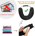 Travel Pillow Stuffable with Clothes, Stuffable U-Shaped Pillow Transformable Neck Pillow for 3-Day Travel Essentials, Soft Velvet Cover, Expandable Luggage Pillowcase, No Filler, Black