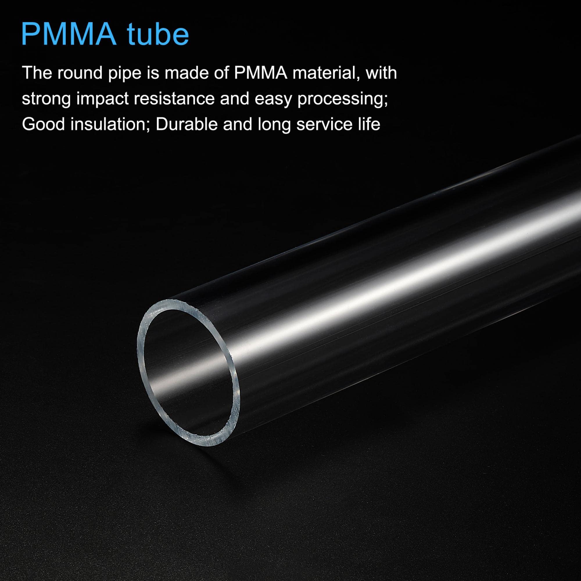 Tubo In Acrilico Trasparente 200mm - Diametro Esterno 40mm, Interno 36mm, Per Illuminazione E Fai Da Te - Foto 3