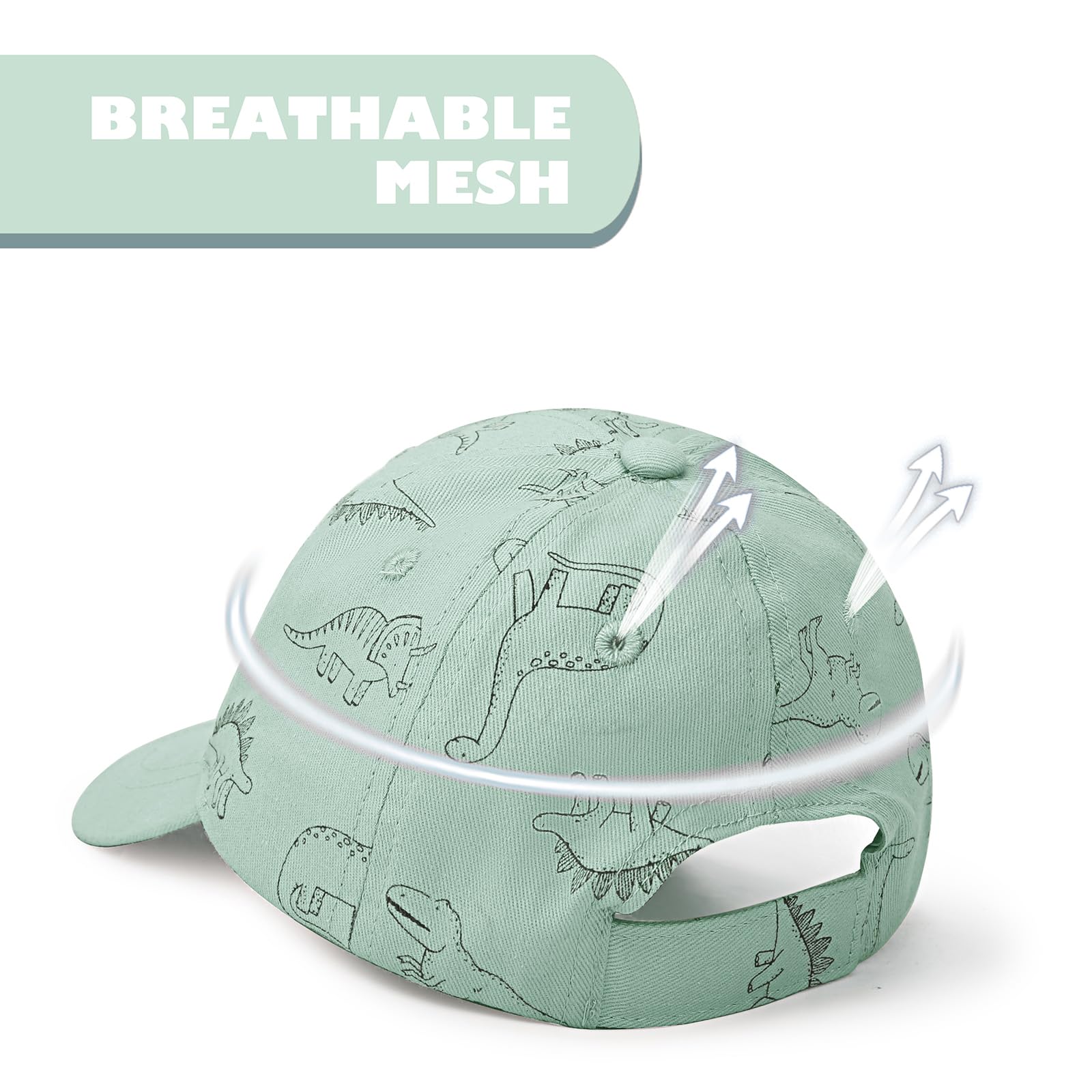 DRESHOW Niño Béisbol Gorra Bebé Sol Sombrero Lindo Dinosaurio Patterned Gorras Unisex Bebé Camionero Sombreros Infantil Niño Kid Sombreros para Niños Niñas — view 4