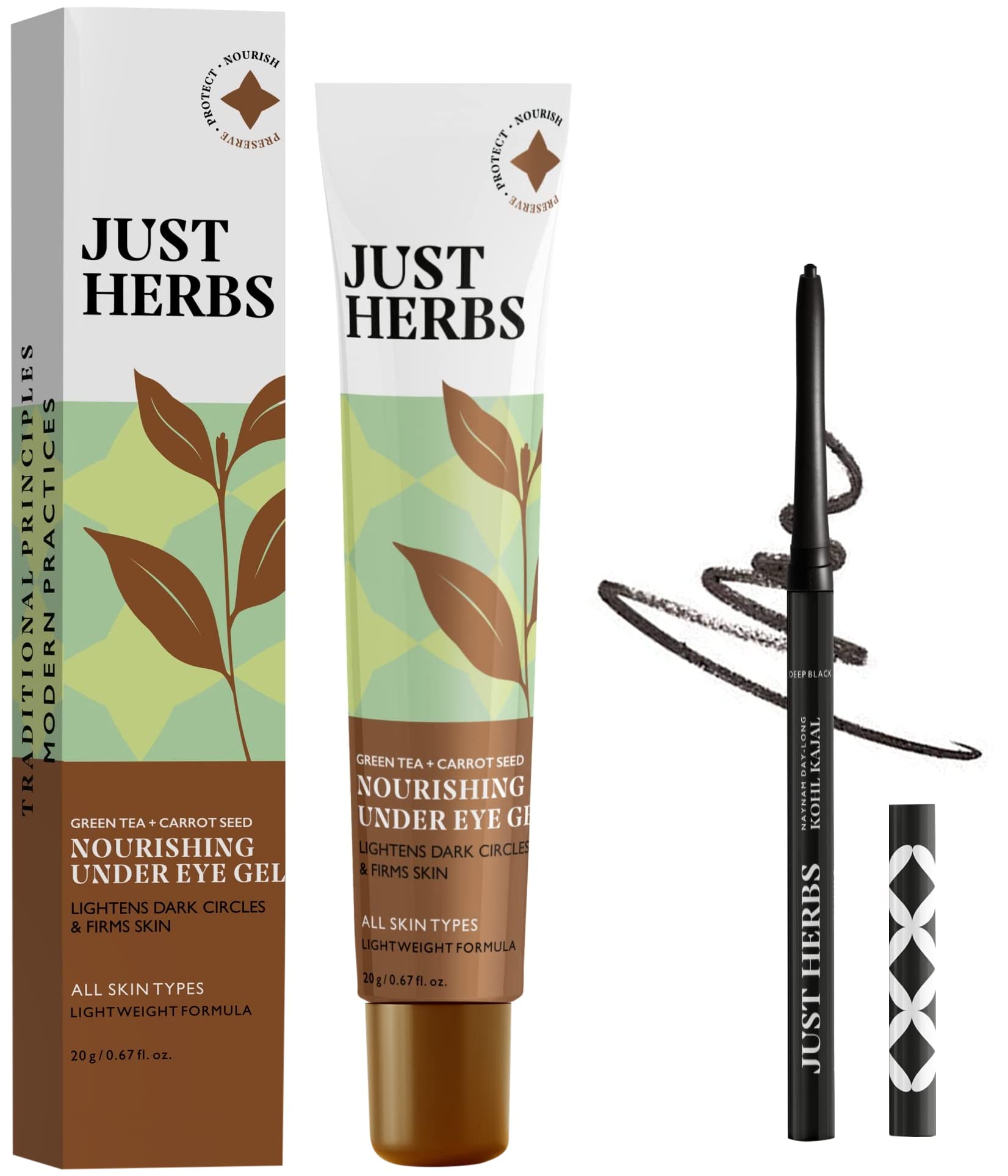 Just Herbs Eye Glamm Kit with Kajal & Under Eye Gel