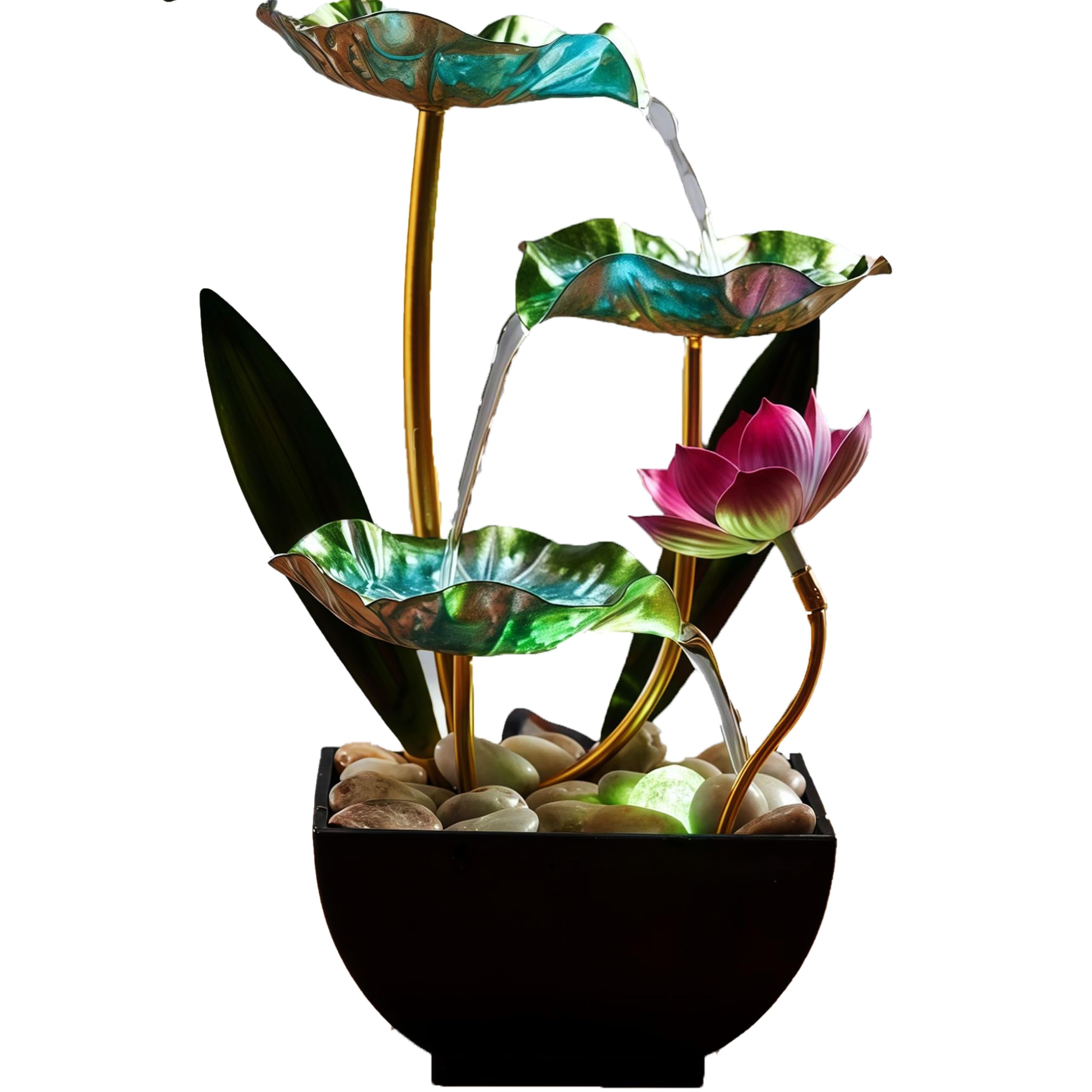 Waterfall Pendulum with Lights Small Fountain Indoor Decompression Office Living Room Home Waterfall Decor Art Country Style-image-29