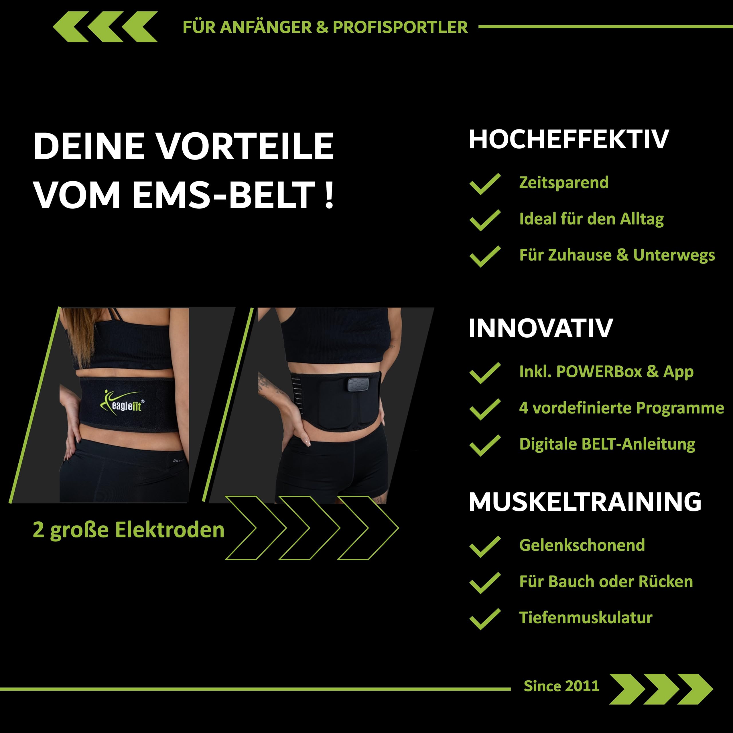 Eaglefit Unisex – Erwachsene Belt Bauchmuskeltraining, Schwarz, Einheitsgröße EU