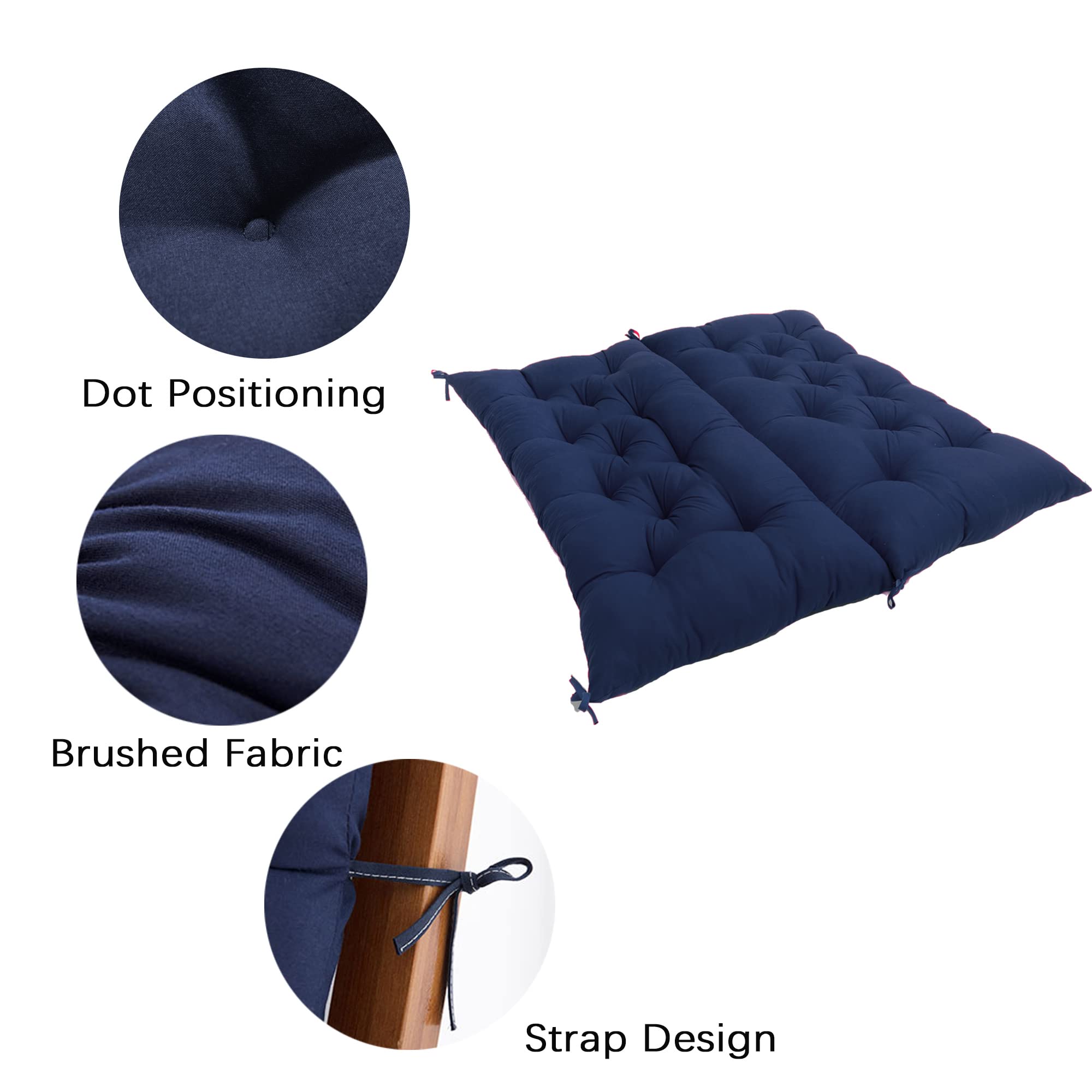 3in Thick Bench Cushion with Backrest, Indoor/Outdoor Seat Cushion with Ties, Patio Swing Chair Cushions Settee Cushion 2-3 Seater Bench Pad for Porch, Garden, Backyard, Poolside,59x40in,Royal Blue