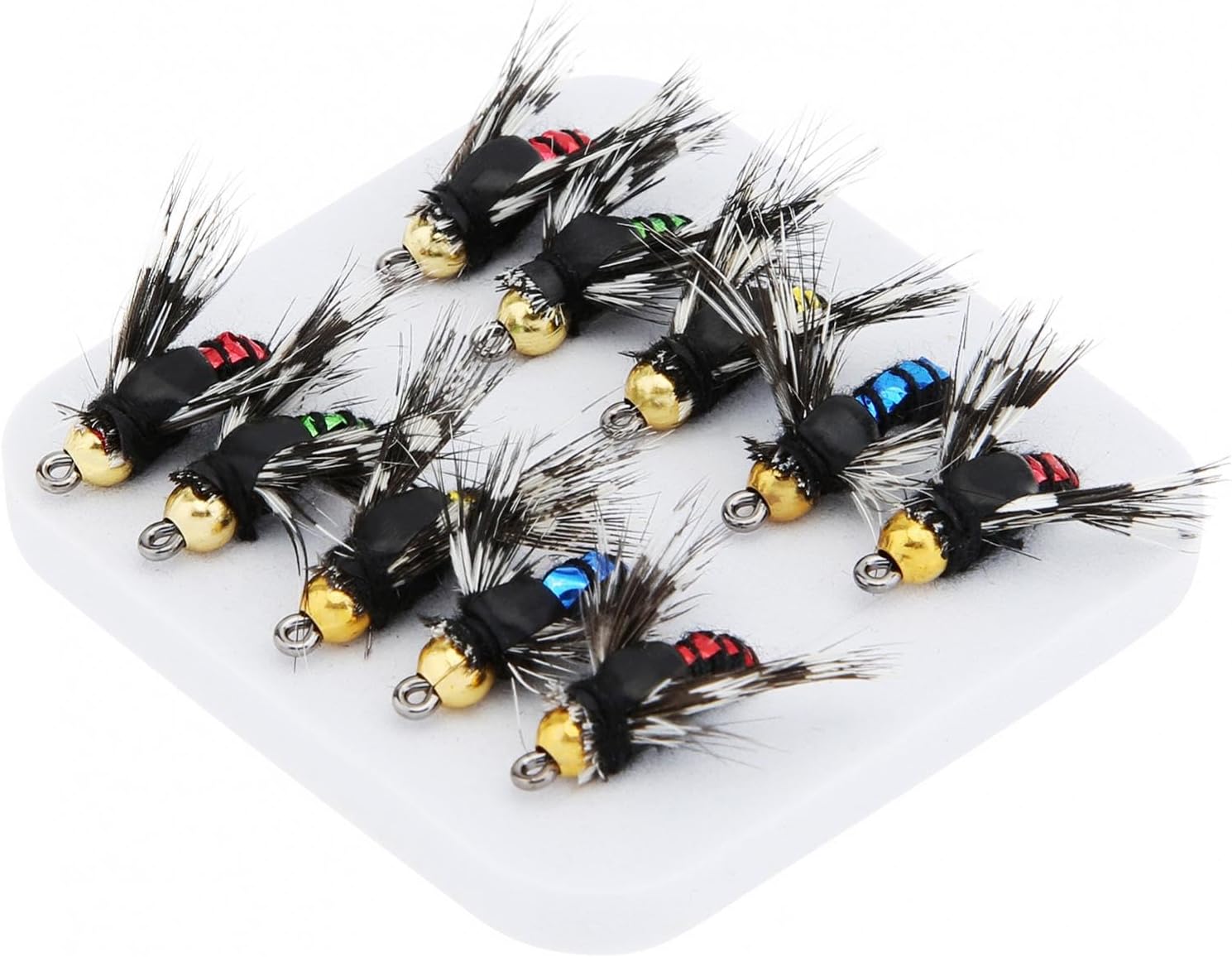 10pcs Fly Fishing Lures Kit - Fishing Fly, Handmade Lures Assortment with Artificial Bait Hooks for Bass, Trout, Salmon