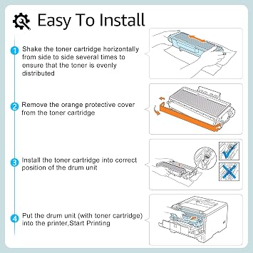 TN850 Toner & DR820 Drum Unit Set for Brother TN820 DR-820 3 Pack