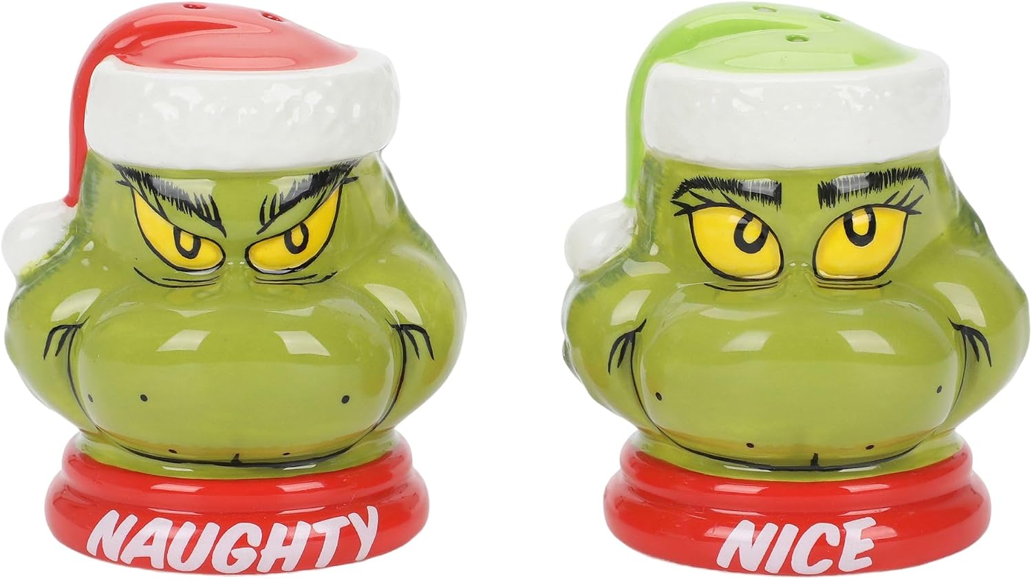 Vandor Dr. Seuss The Grinch Naughty or Nice Salt And Pepper Shaker Set,Multicolor