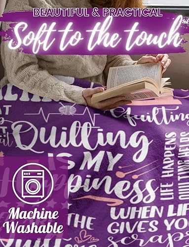 Miniatura 4 de Huglanket Manta de franela para usar como regalo de cumpleaños, 50 x 65 pulgadas, acolchar es mi felicidad