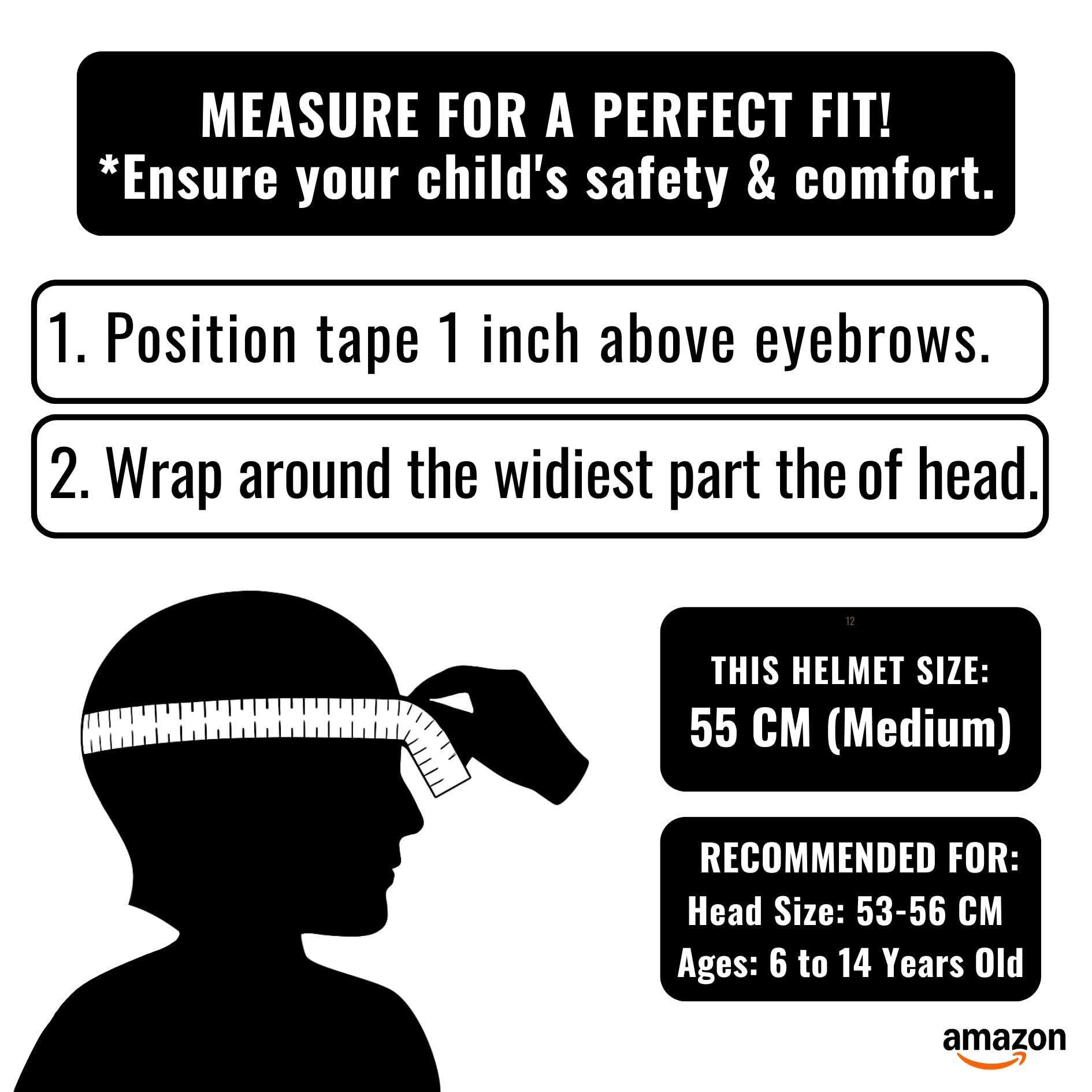 Stargaze Multi-Sport Kids Helmet - 55cm Medium Size for Boys & Girls - Ideal for Bicycle, Skating & Scootering - Adjustable Safety Gear