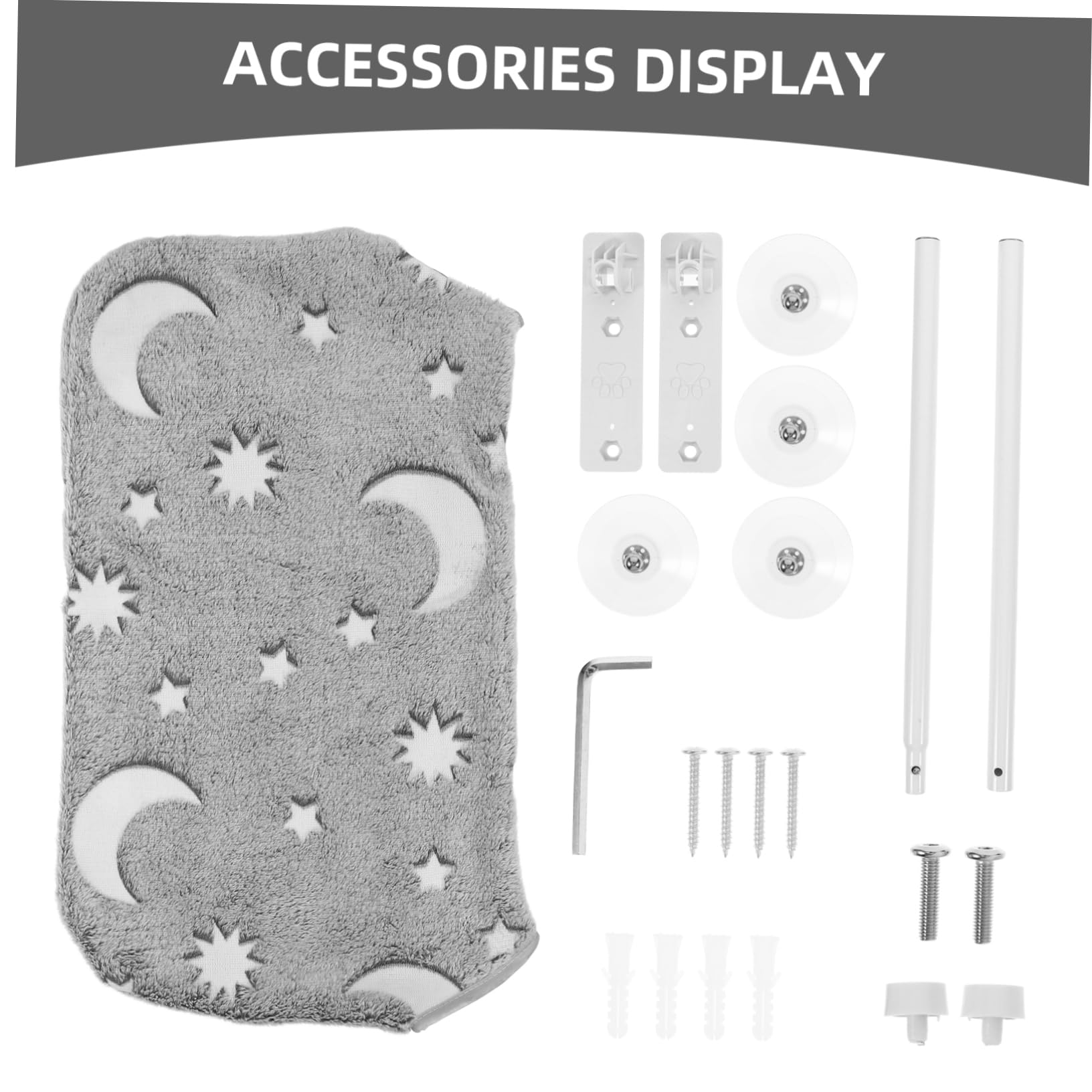 TOYANDONA Hamac de Fenêtre pour Chat, Lit Pliable en Peluche, Motif Étoiles Lumineuses, sans Fil, pour Intérieur, Siège Confortable