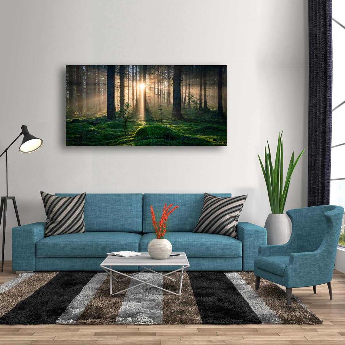 Amazon.com: Sunrise Landscape Canvas Wall Art - 24x48 Inches
