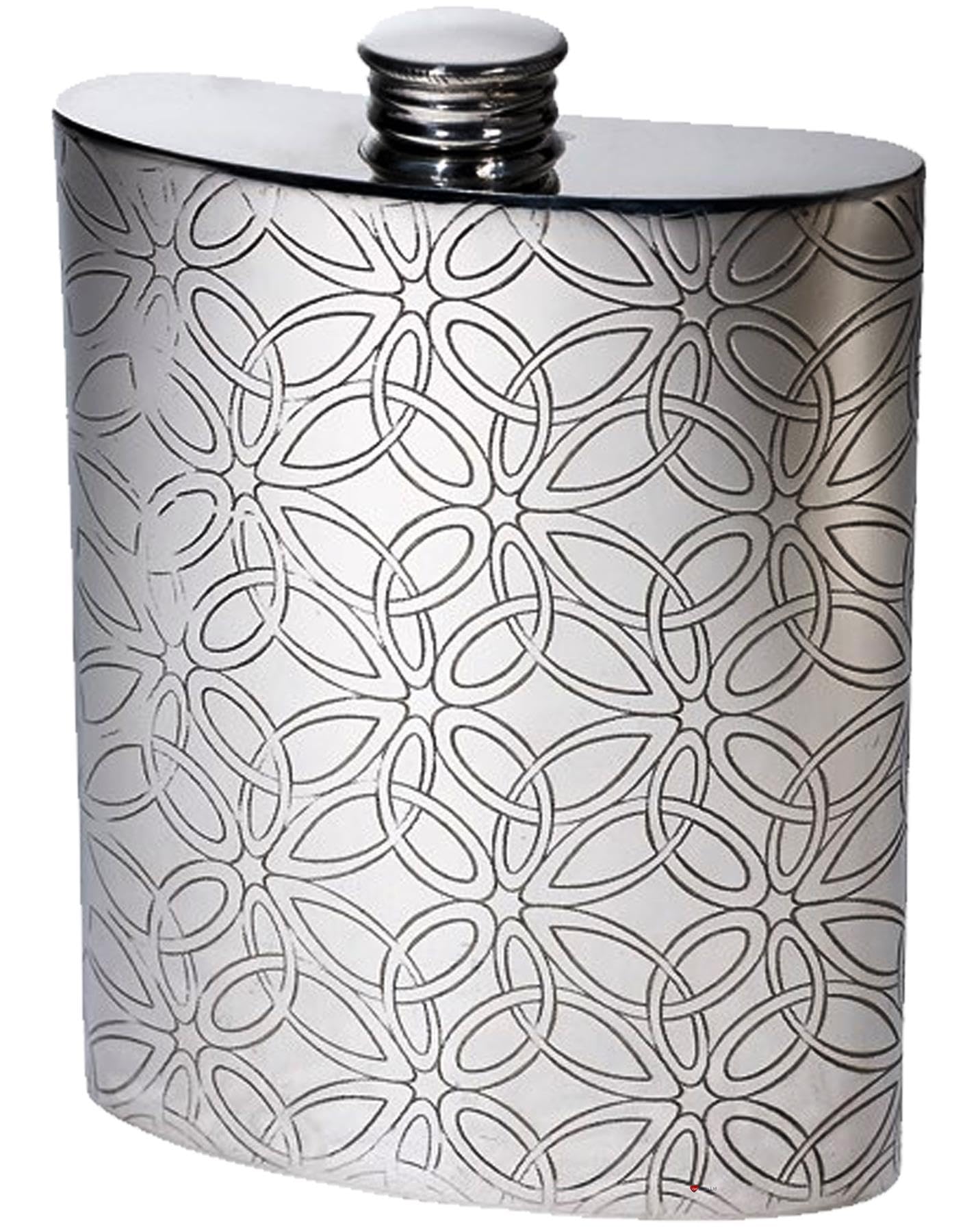 Flacon de hanche anti fuite étain 6 oz fiole de rein ergonomique gravée scène de chasse
